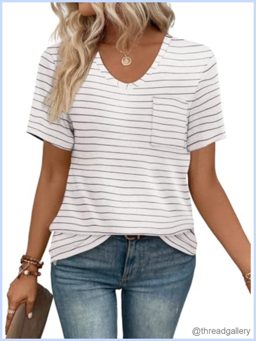 Womens Summer Scoop Neck Short Sleeve Pocket Tee Loose Fit Casual T-Shirt
